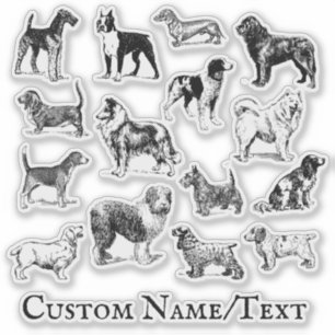 Personalized Dog Lover's Vintage Breeds