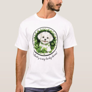 Personalized Dog Lucky Charm TShirt Maltese 