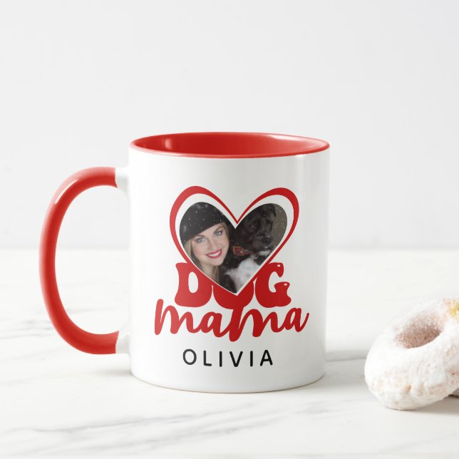 Personalized Dog Mama Photo Mug (With Donut)