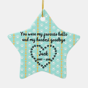Personalized Dog Memorial Christmas Ornament