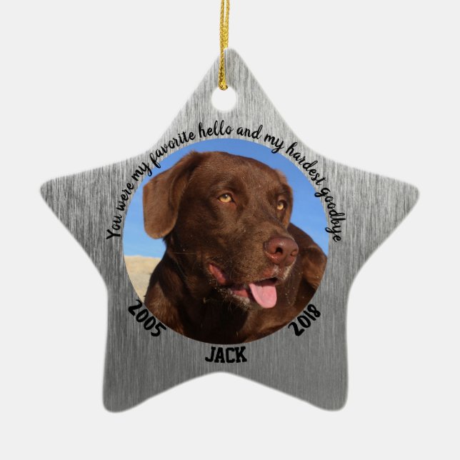 Personalized Dog Memorial Christmas Ornament (Front)