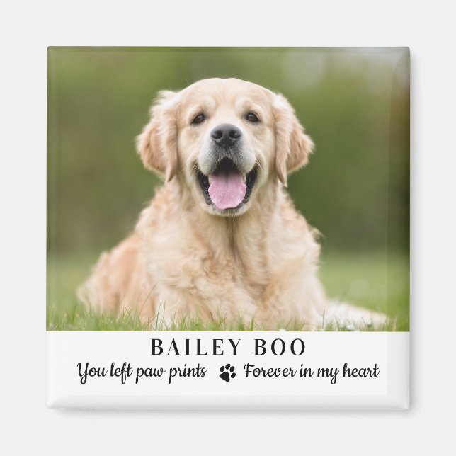 Personalized Dog Memorial Gift Custom Pet Photo Magnet (Front)