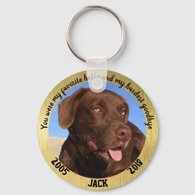 Personalized Dog Memorial My Favourite Hello Keychain (Front)