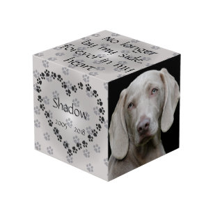 Personalized Dog Memorial No Longer By My Side Cube