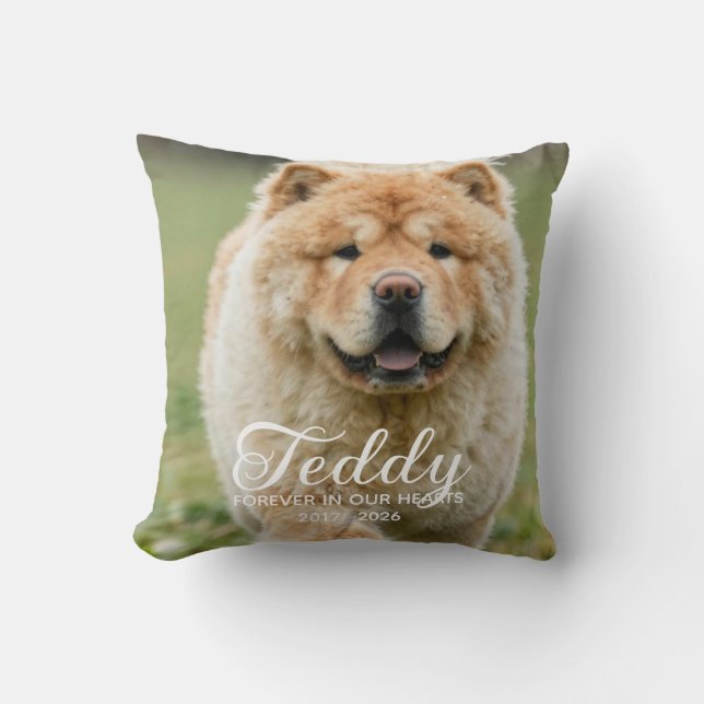 Personalized Dog Memorial Pet Loss  Throw Pillow (Front)
