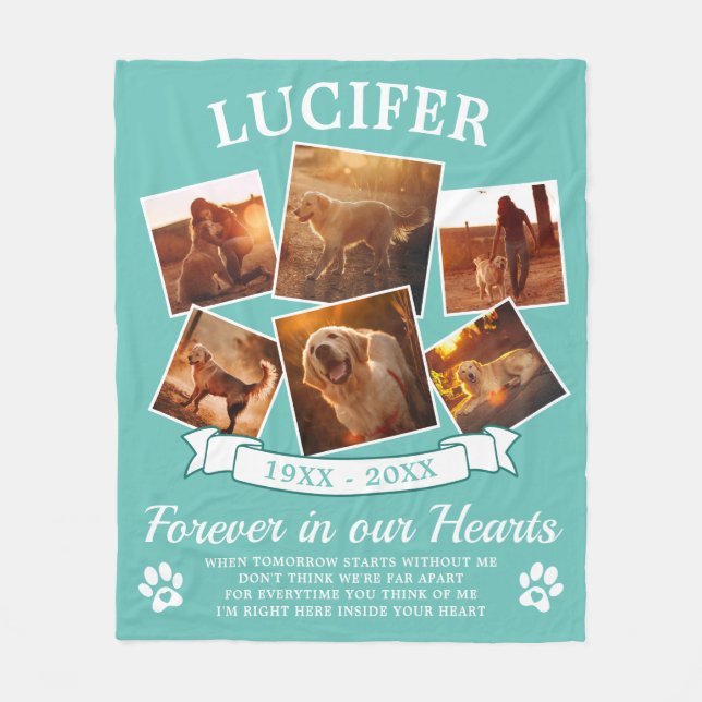 Personalized Dog Memorial Photo Blanket (Front)