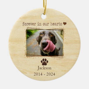 Personalized Dog Memorial Photo Ceramic Ornament