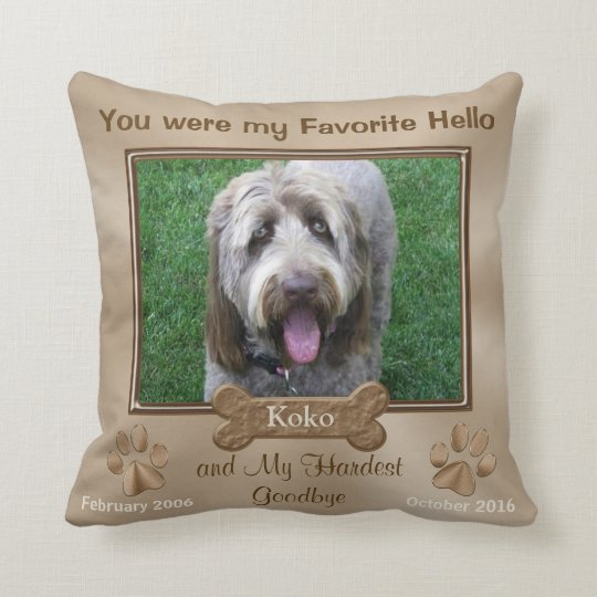 Personalized Dog Memorial Pillow PHOTO and TEXT | Zazzle.ca