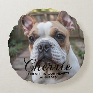 Personalized Dog Memorial Round Pillow