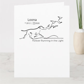 Personalized Dog Memorial Sympathy Line Art Card
