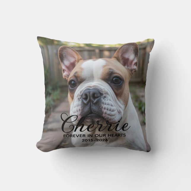 Personalized Dog Memorial Throw Pillow (Front)