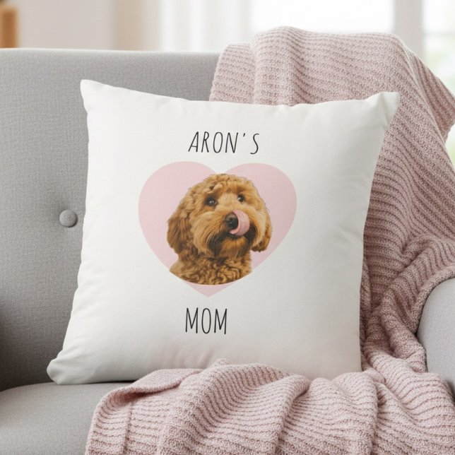 Personalized Dog Mom | Custom Pet Photo  Throw Pillow (Creator Uploaded)