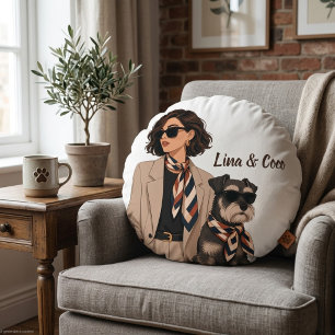 "Personalized Dog Mom Gift" "Custom Pet Owner Round Pillow
