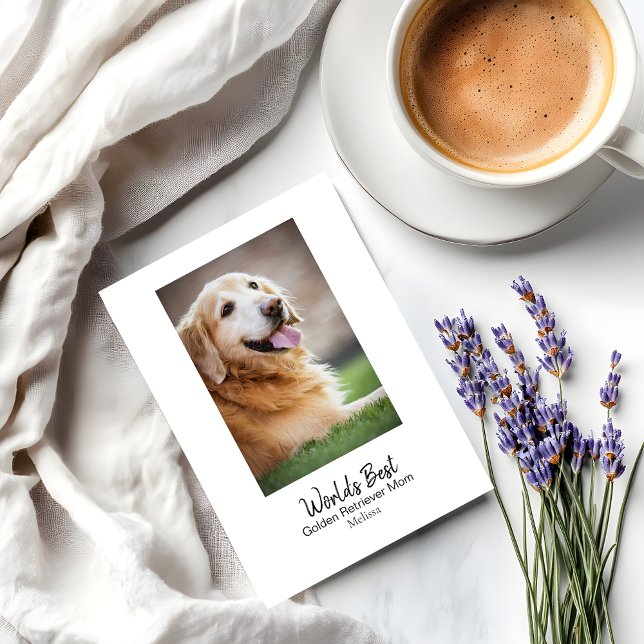 Personalized Dog Mom Golden Retriever Mother's Day Holiday Card (Personalize the front and inside of the card with your own details & text)