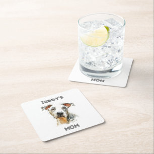 Personalized Dog Mom Paper Coaster   Custom Gift
