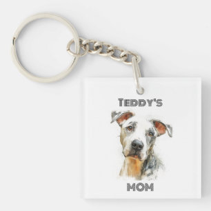 Personalized Dog Mom Photo Keychain Custom Gift