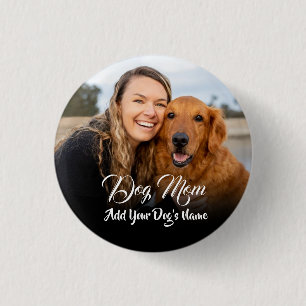 Personalized Dog Mom Photo Locket 1 Inch Round Button