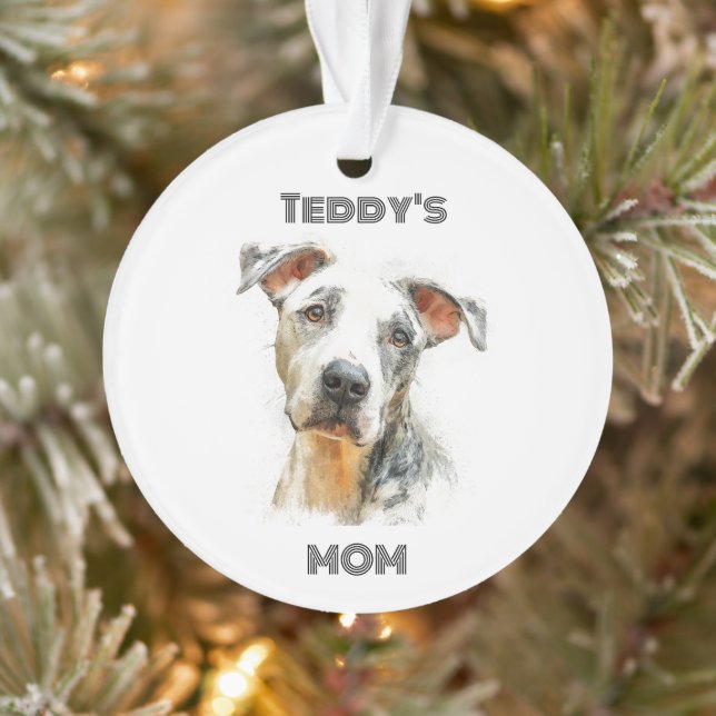 Personalized Dog Mom Photo Ornament | Custom Gift (Tree)