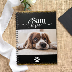 Personalized Dog Monogram Name Pet Photo Notebook