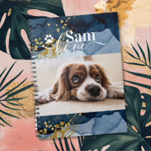 Personalized Dog Monogram Name Pet Photo Notebook