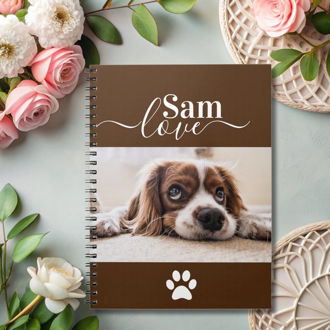 Personalized Dog Monogram Name Pet Photo  Notebook (Creator Uploaded)