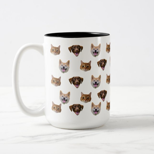 Personalized Dog Mug, Dog Cat Mom Gift  Two-Tone Coffee Mug (Left)