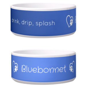 Personalized Dog Name Bowl Azure drink drip splash