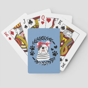 Personalized Dog Name Bulldog Playing Cards