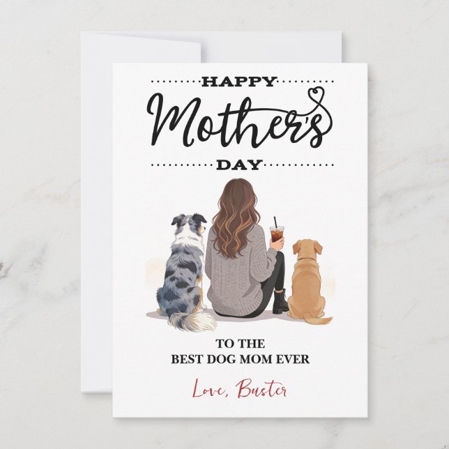 Personalized Dog Name – Happy Mother’s Day Holiday Card (Front)