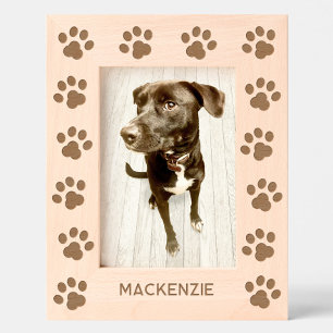 Personalized Dog Name Paw Prints Etched Frames