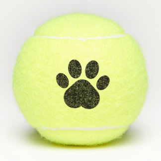 Personalized Dog Name Paw Tennis Balls