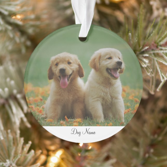 Personalized Dog Name Photo Ornament (Tree)