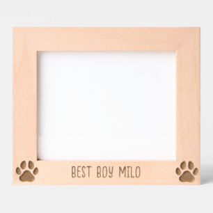 Personalized Dog Paw Print Silhouette Engraved  Etched Frames