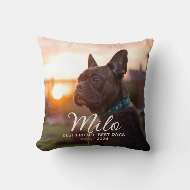 Personalized Dog Pet Memorial Throw Pillow (Front)