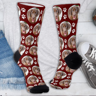 Personalized Dog Pet Photo Animal Paw Prints Socks