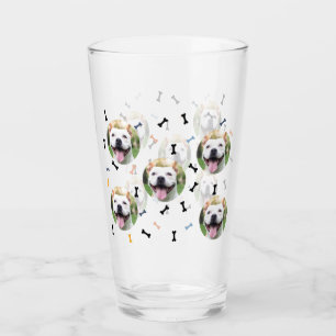 Personalized Dog Pet Photo Collage Glass Cup