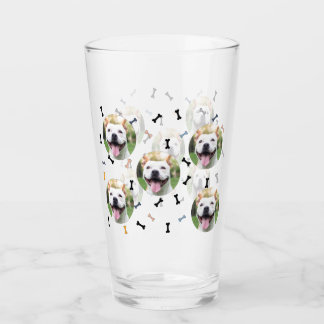 Personalized Dog Pet Photo Collage Glass Cup
