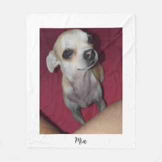 Personalized Dog Photo And Name Custom  Fleece Blanket