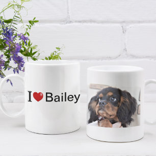 Personalized Dog Photo Black text Coffee Mug
