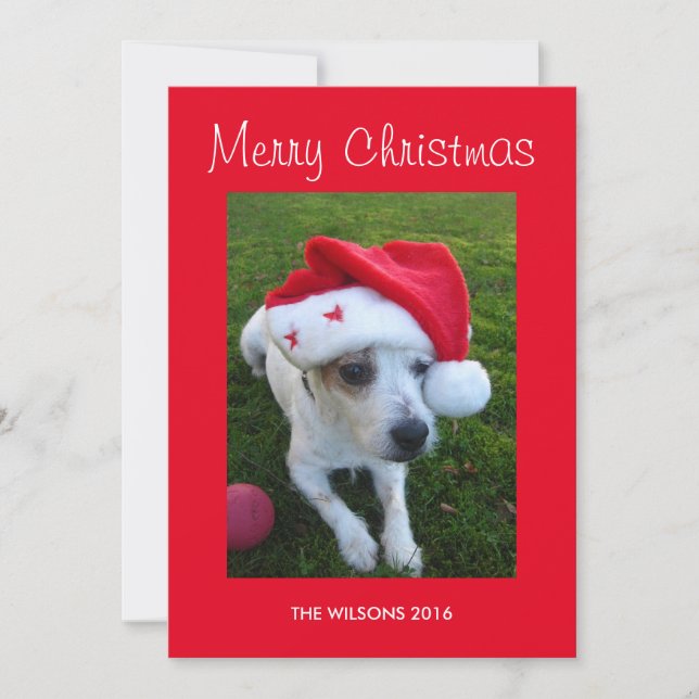 Personalized Dog Photo Christmas Card (Front)