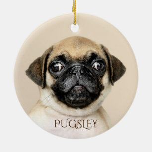 Personalized Dog Photo Christmas Tree Ceramic Ornament