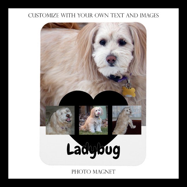 Personalized Dog Photo Collage with Custom Name Magnet (Creator Uploaded)