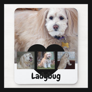 Personalized Dog Photo Collage with Custom Name Mouse Pad
