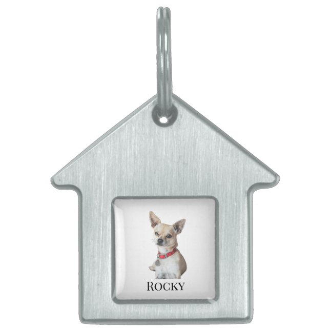 Personalized Dog Photo | Custom Pet Name  ID Tag (Front)