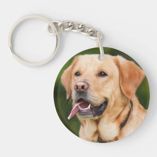 Personalized Dog Photo Double Sided Keychain (Front)