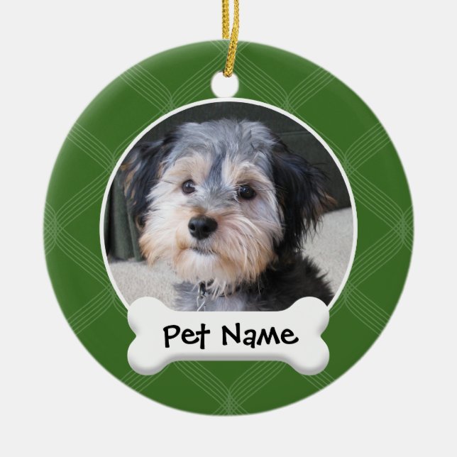 Personalized Dog Photo Frame - SINGLE-SIDED Ceramic Ornament (Front)
