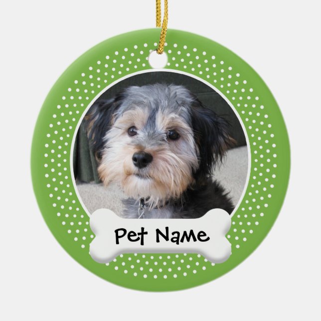 Personalized Dog Photo Frame - SINGLE-SIDED Ceramic Ornament (Front)
