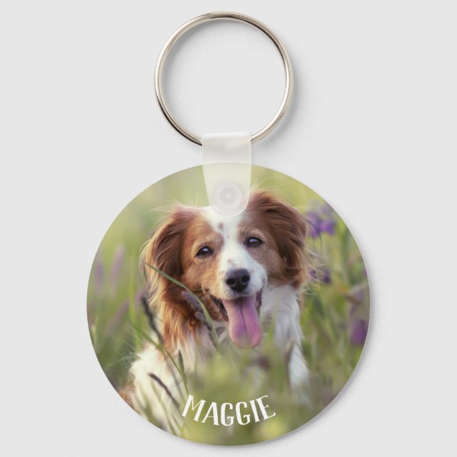 Personalized Dog Photo Keychain (Front)