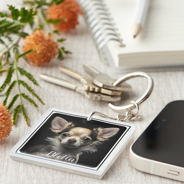 Personalized dog photo keychain (Front Right)
