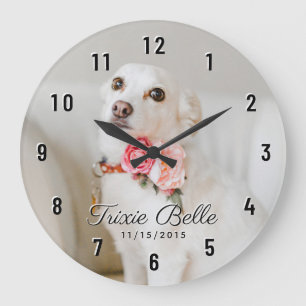 Personalized Dog Photo Large Clock